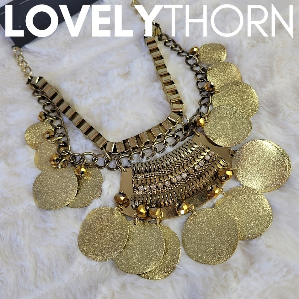 H&M // Boho-Chic Coin & Multi-Chain Statement Gypsy-Style Necklace